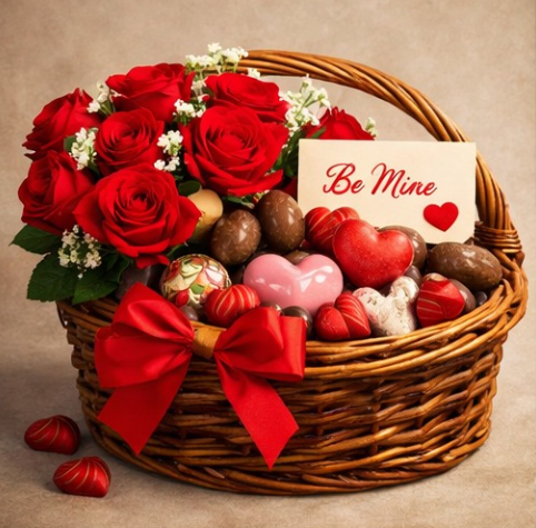 Be Mine” Valentine Gift Basket